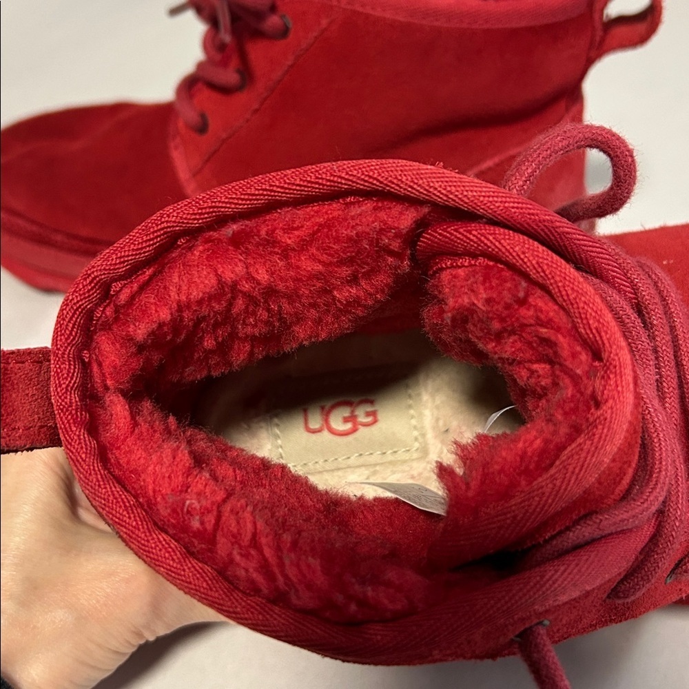 Kids Ugg Neumel II Red Suede Leather Boots Size 5 - Picture 9 of 14